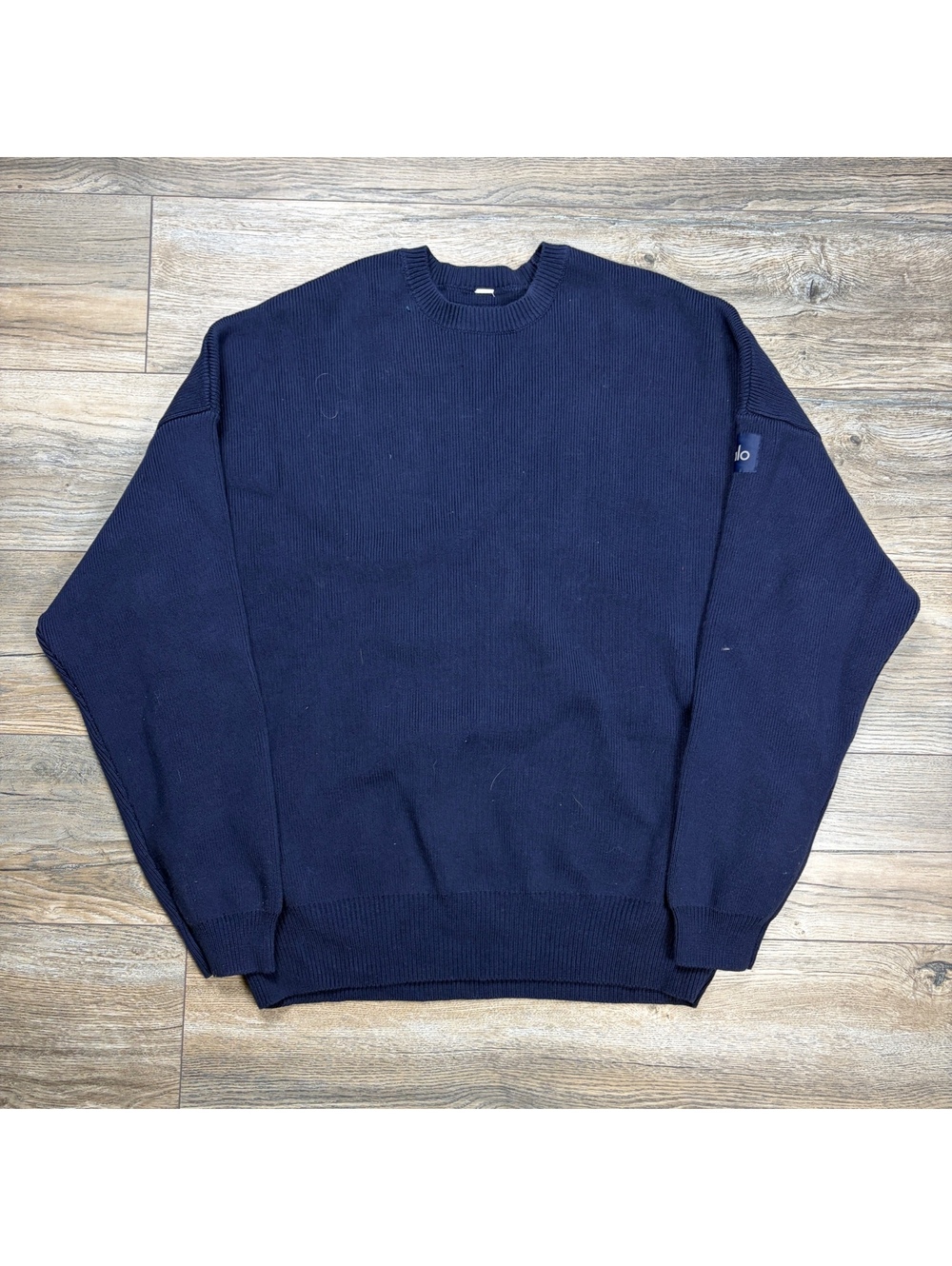 Mens Alo navy crewneck sweater